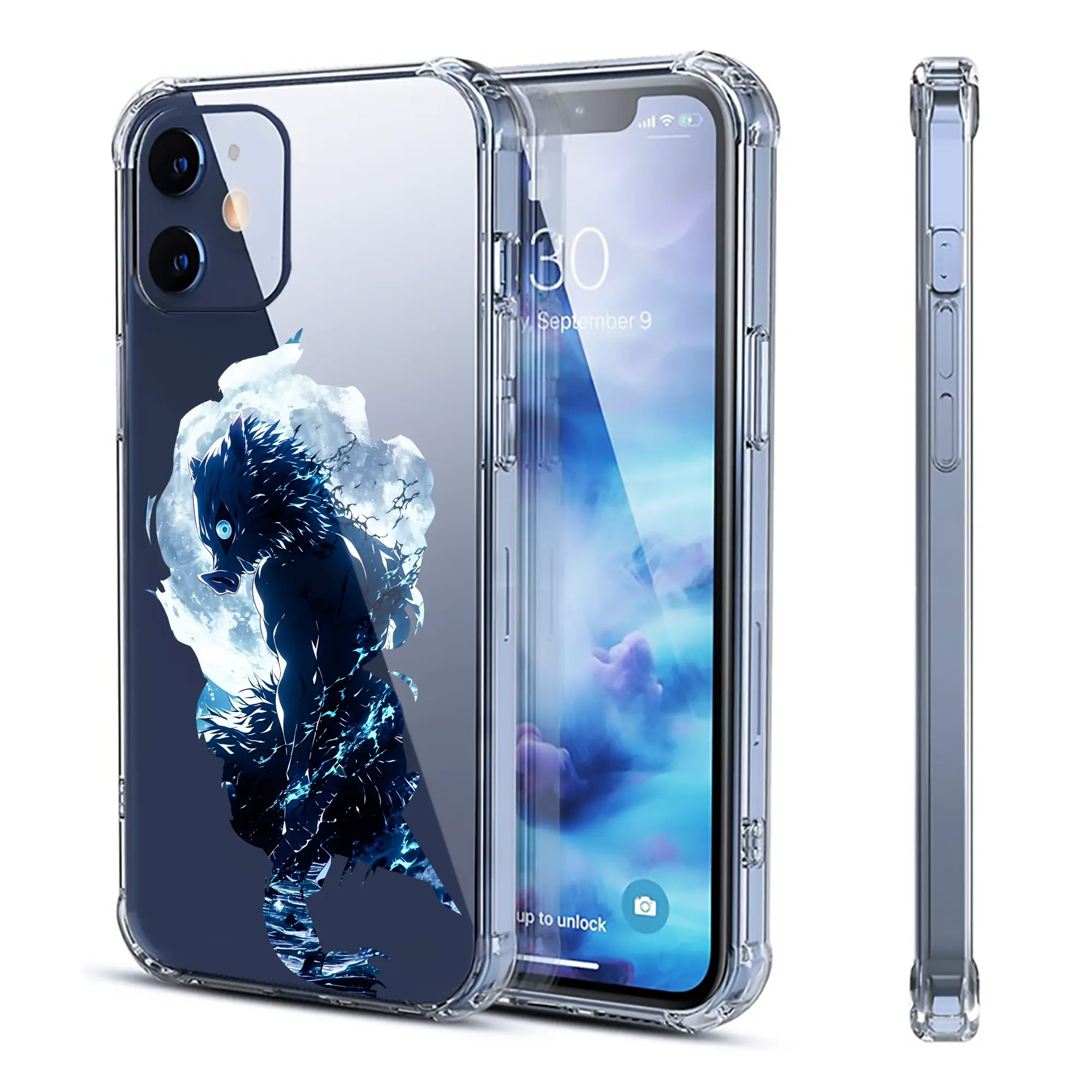 鬼滅の刃 グッズ,嘴平 伊之助 - IPhone 12シリーズ対応 ・ 透明スマホケース ・ クリアソフトケース ・ TPU素材 ・ 耐衝撃 ・ 高密着 ・ 防汚 防指紋 ・ 簡単着脱